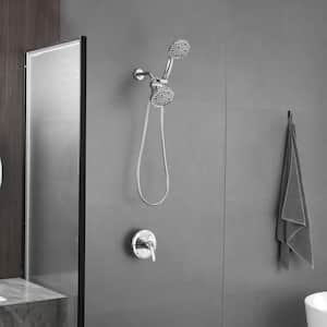 Single-Handle 8-Spray Dual Shower Faucet Set 1.8 GPM with Valve and Filtered Handheld Shower Head in. Polished Chrome