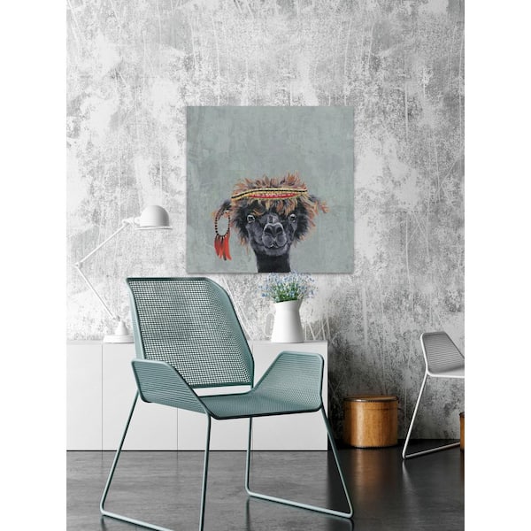 Unbranded 32 in. H x 32 in. W "Hippie Llama" by Marmont Hill Canvas Wall Art