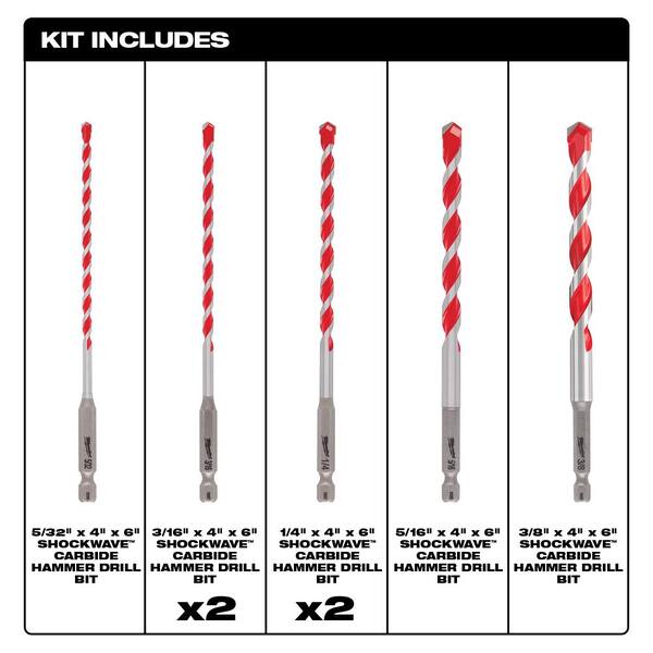 Milwaukee Shockwave Impact Duty Alloy Steel Screw Driver Bit Set with Shockwave Carbide Hammer Drill Bit Kit (52-Piece)