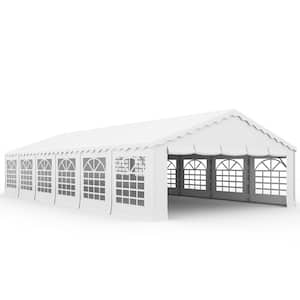 40 ft. x 20 ft. Patio Canopy, Outdoor Storage Fabric Canopy with Windows and Adjustable Entrance for Events and Parties