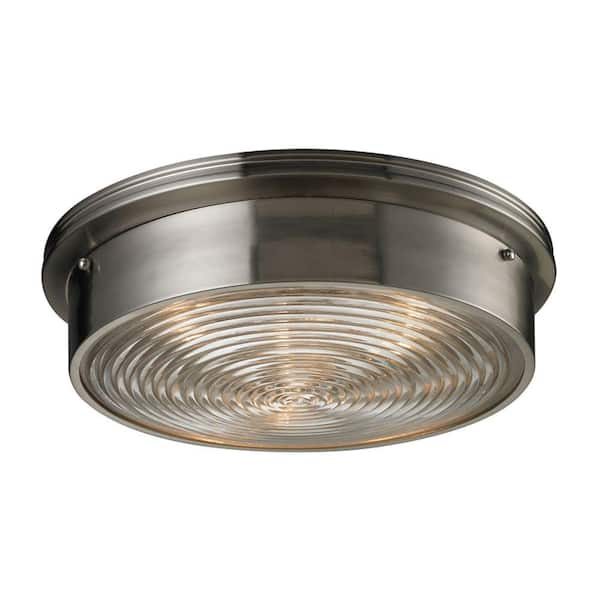 Titan Lighting 3-Light Brushed Nickel Ceiling Flush Mount