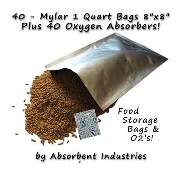 Dry-Packs 8 in. x 8 in. Mylar Bags and Oxygen Absorbers (40 per Pack)