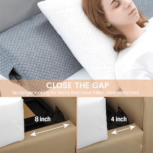 Light Gray Memory foam 60 x 10 in. Throw Pillow Adjustable Bed Queen Wedge Pillow - Set of 1