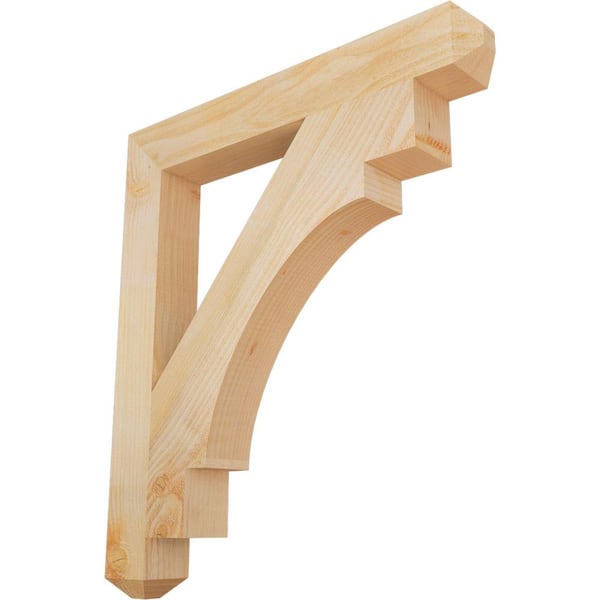 Ekena Millwork 4 in. x 34 in. x 30 in. Douglas Fir Merced Craftsman Rough Sawn Bracket