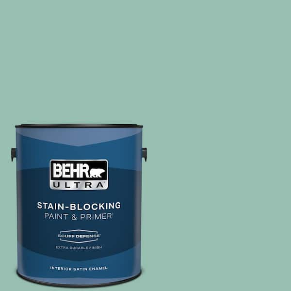 BEHR ULTRA 1 gal. #PPU12-07 Spring Stream Extra Durable Satin Enamel Interior Paint & Primer