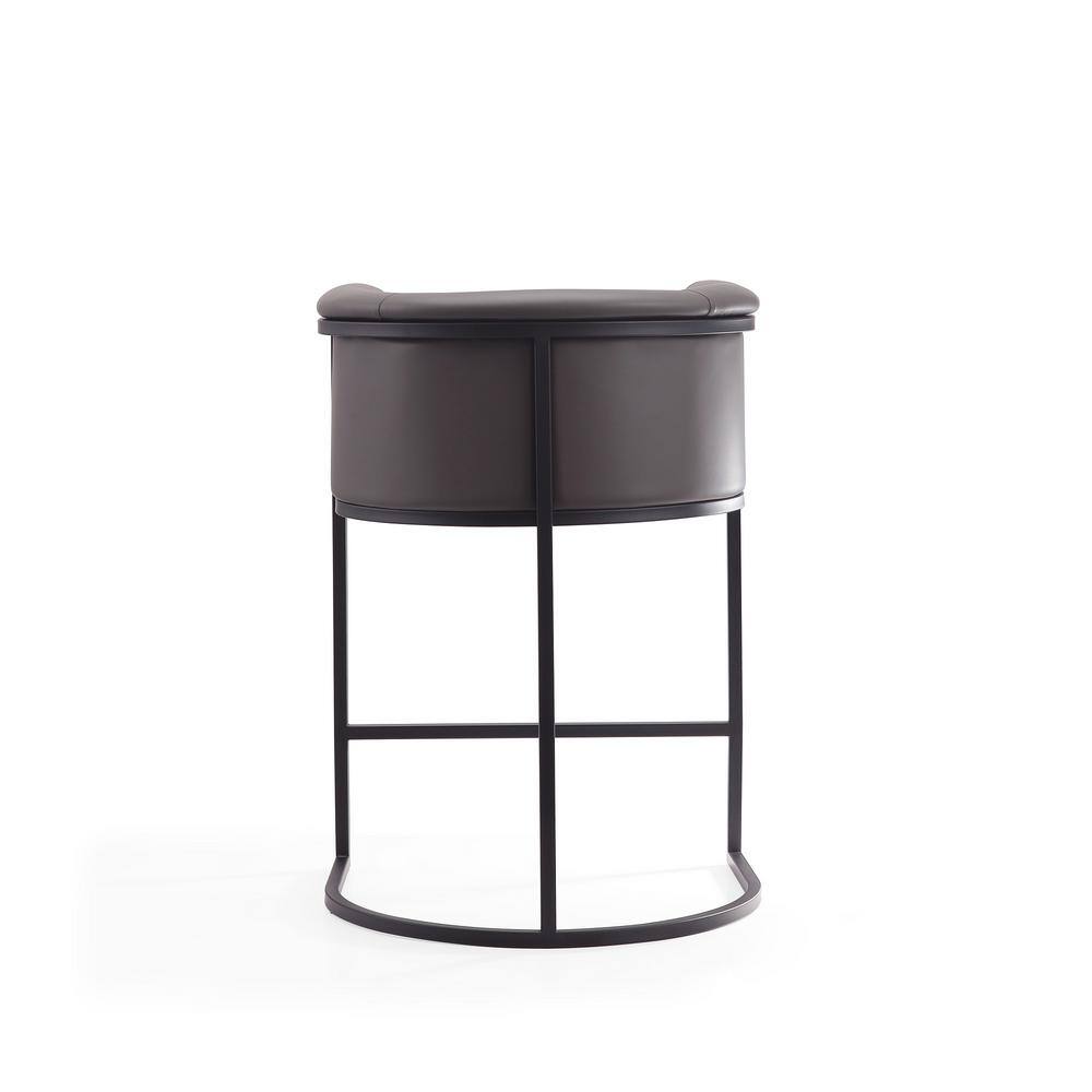 Set of 2 Pebble Faux Leather Metal Counter Stools