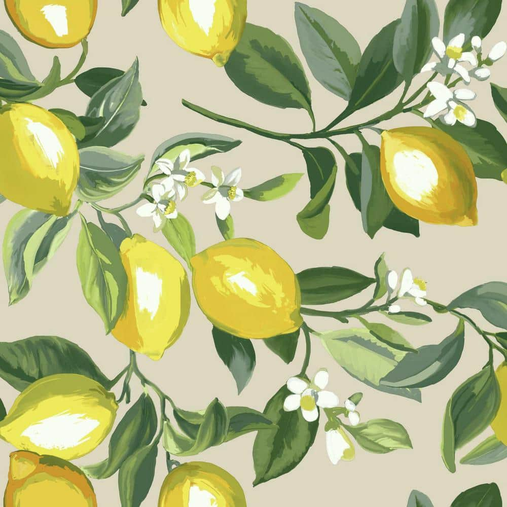 RoomMates Lemon Zest Peel and Stick Wallpaper (Covers 28.18 sq. ft ...