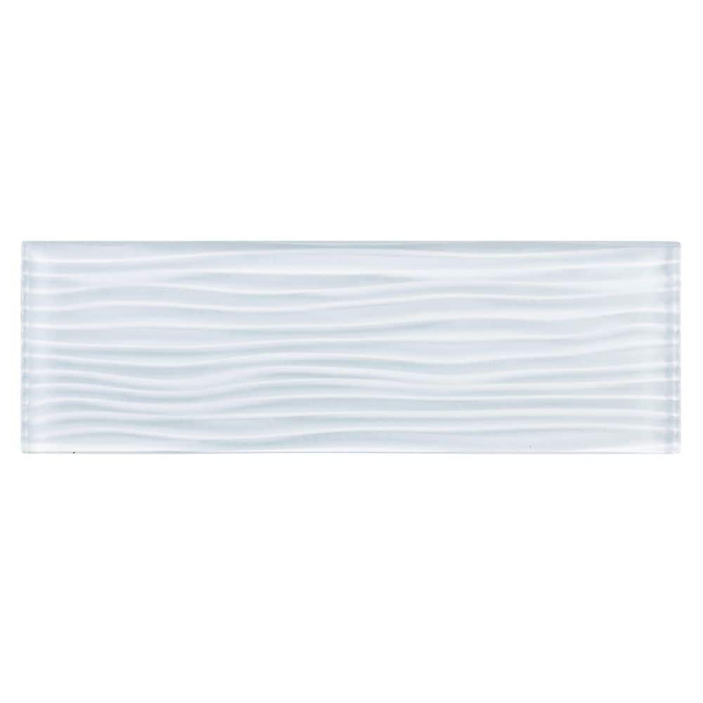 Enchant-Parade 4" x 12" Glossy Blue Textured Glass Tile