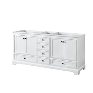 Deborah 71 in. W x 21.5 in. D x 34.25 in. H Double Bath Vanity Cabinet without Top in White