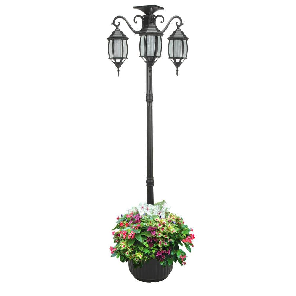 lamp post with planter base