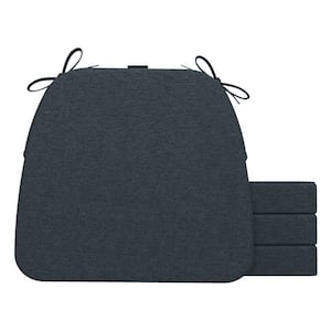 16 in. x 17 in. Trapezoid Outdoor Seat Cushion Dining Chair Cushion in Dark Gray (4-Pack)