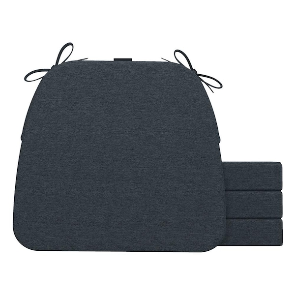 AAAAAcessories 16 in. x 17 in. Trapezoid Indoor Seat Cushion Dining Chair Cushion in Dark Gray (4-Pack)