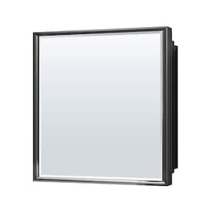 30 in. W x 32 in. H Rectangular Brass Aluminum Alloy Black Framed Recessed/Surface Mount Medicine Cabinet with Mirror