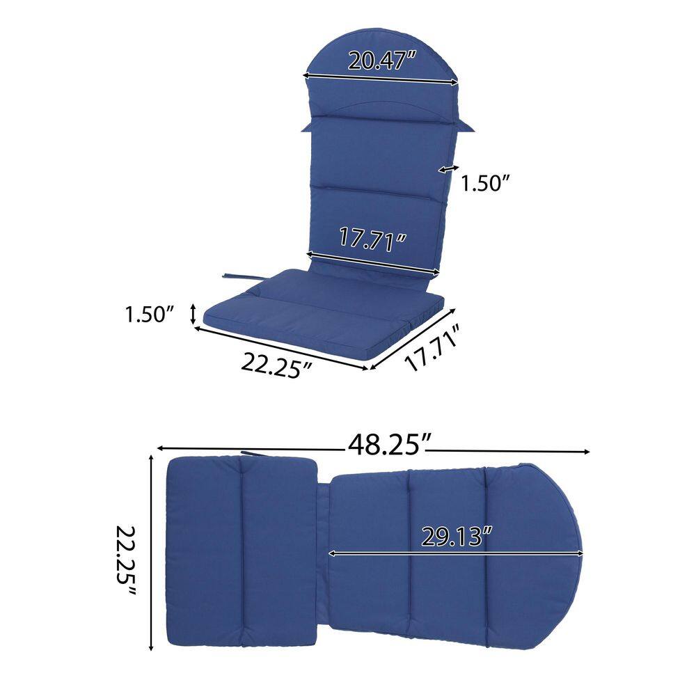 Navy Blue Water-Resistant Adirondack Chair Cushions Set