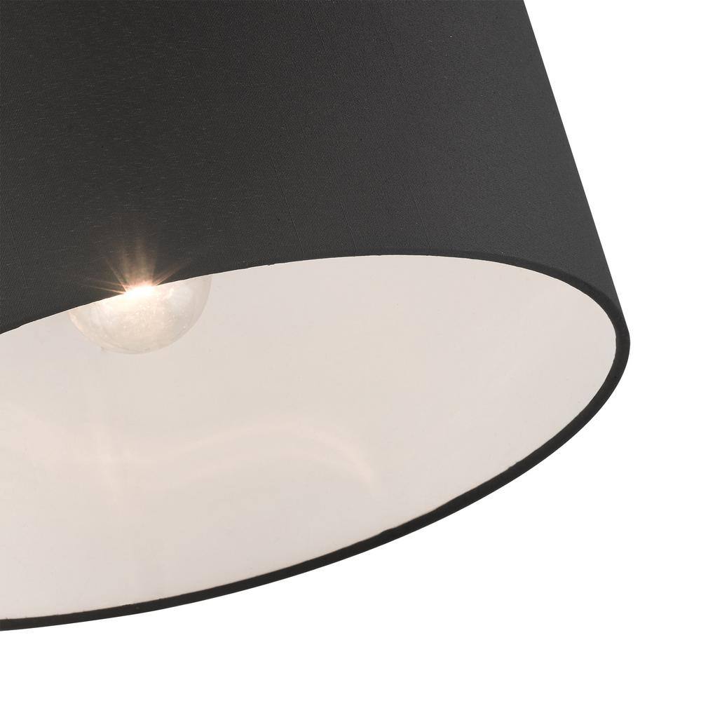 Bainbridge Modern Black and White Drum LED Semi-Flush Mount