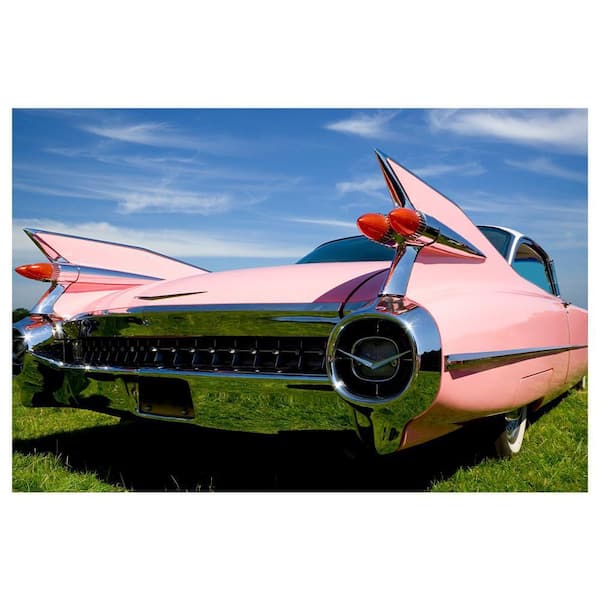 VENICE BEACH Collections Vintage Car Angle Back Side by Unknown 1 Piece Unframed Canvas Drawing Print 16 in. x 20 in.