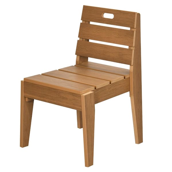 DEXTRUS Outdoor Patio Garden Lounge Chair Weather Resistant, Hips Outdoor Dining Chair for Deck, Pool and Backyard (Brown)