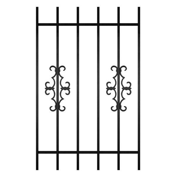 Unique Home Designs Watchman Trio 30 in. x 48 in. Black 6-Bar Window Guard-DISCONTINUED