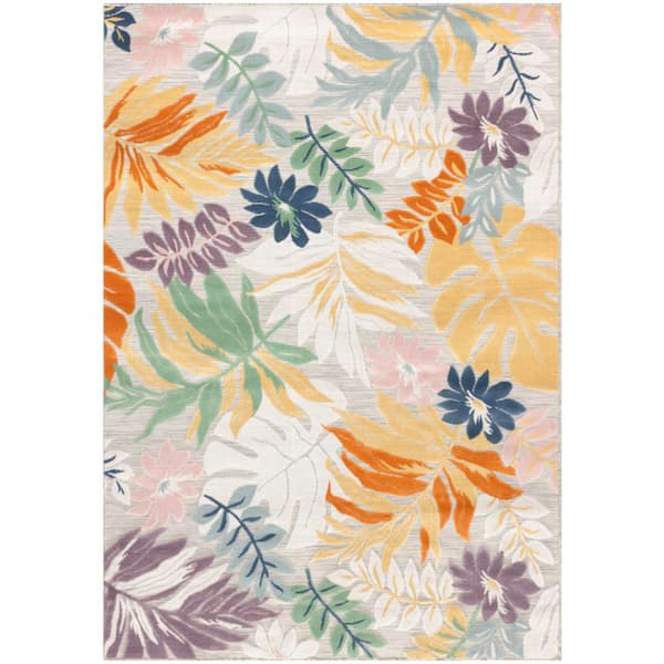 Suncoast Multicolor 4 ft. x 6 ft. Floral Contemporary Area Rug
