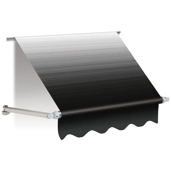 DOMETIC Deluxe Plus Standard Window Awning - 66 in., Onyx Vinyl with Polar White Hardware