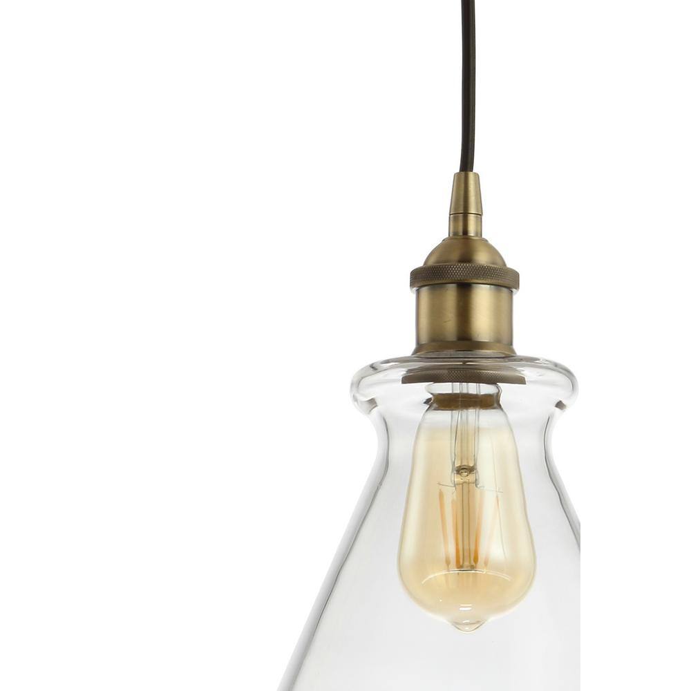 Goldwater 7.5" Brass Gold LED Pendant with Clear Glass Shade
