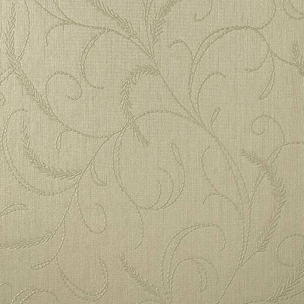 Graham & Brown Green Shimmer Leaf Scroll Wallpaper