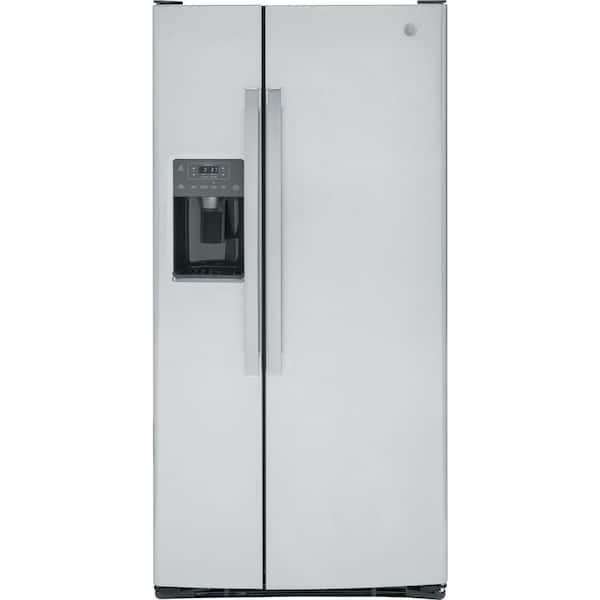 GE 23.0 cu. ft. Side by Side Refrigerator in Fingerprint Resistant Stainless Steel, Standard Depth, ENERGY STAR