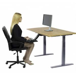 Amelia 30 in. Rectangular Brown Bamboo Computer Desk with Power Outlet and Adjustable Height