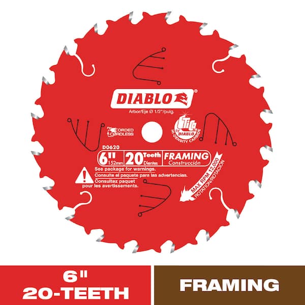 DIABLO 6in. x 20-Teeth Framing Trim Saw Blade for Wood