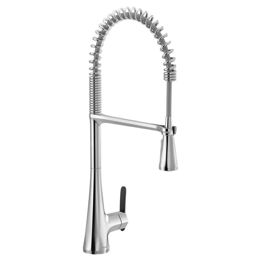 Sinema Single-Handle Pre-Rinse Spring Pulldown Sprayer Kitchen Faucet with Power Clean in Chrome