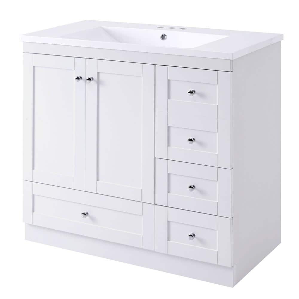 Shaker Style 35.8 in. W x 17.9 in. D x 34.5 in. H Freestanding Bath Vanity 
