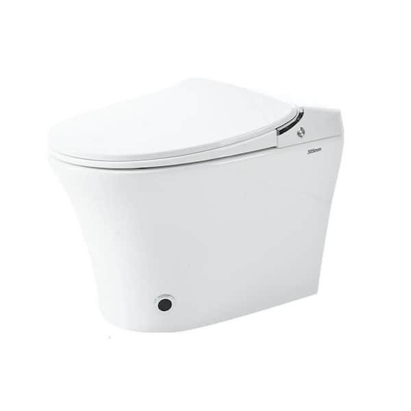 Bnuina Elongated Smart Bidet Toilet 1.28 GPF in White with Heated Seat, Dryer and Warm Water, Night Light, and Remote Control