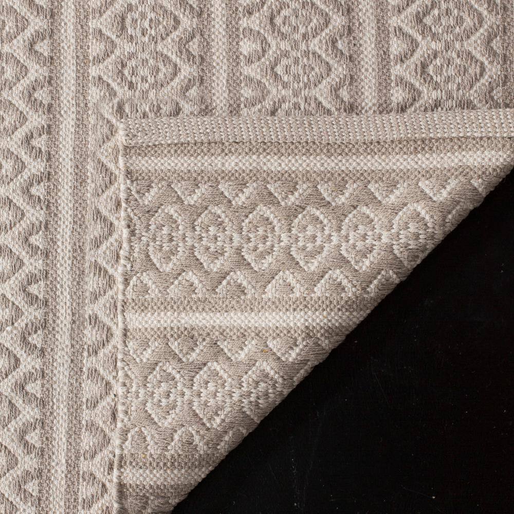 Coastal Charm Hand-Woven Gray and Ivory Stripe Wool-Cotton Runner Rug
