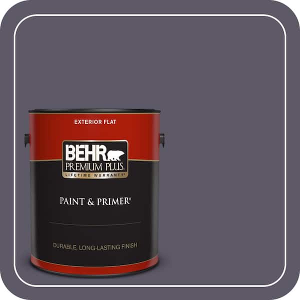 BEHR PREMIUM PLUS 1 gal. #S570-7A Plush Purple Flat Exterior Paint & Primer