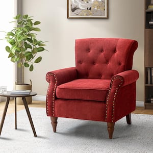 Aegina Red Polyester Arm Chair (Set of 1)