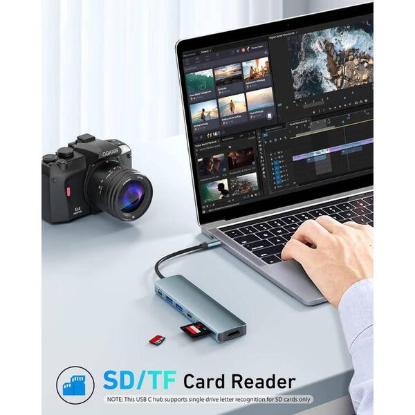 Yichuhaoxi USB C Hub, 7-in-1 USB C to HDMI Splitter, 2 USBA 3.1