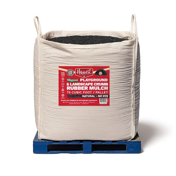 Viagrow Black, Crumb Rubber Playground and Landscape Mulch, No Dye, 75 cu. ft. Tote
