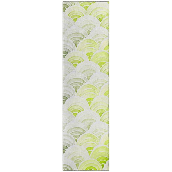 Addison Rugs Surfside Green 2 ft. 3 in. x 7 ft. 6 in. Geometric Indoor/Outdoor Area Rug