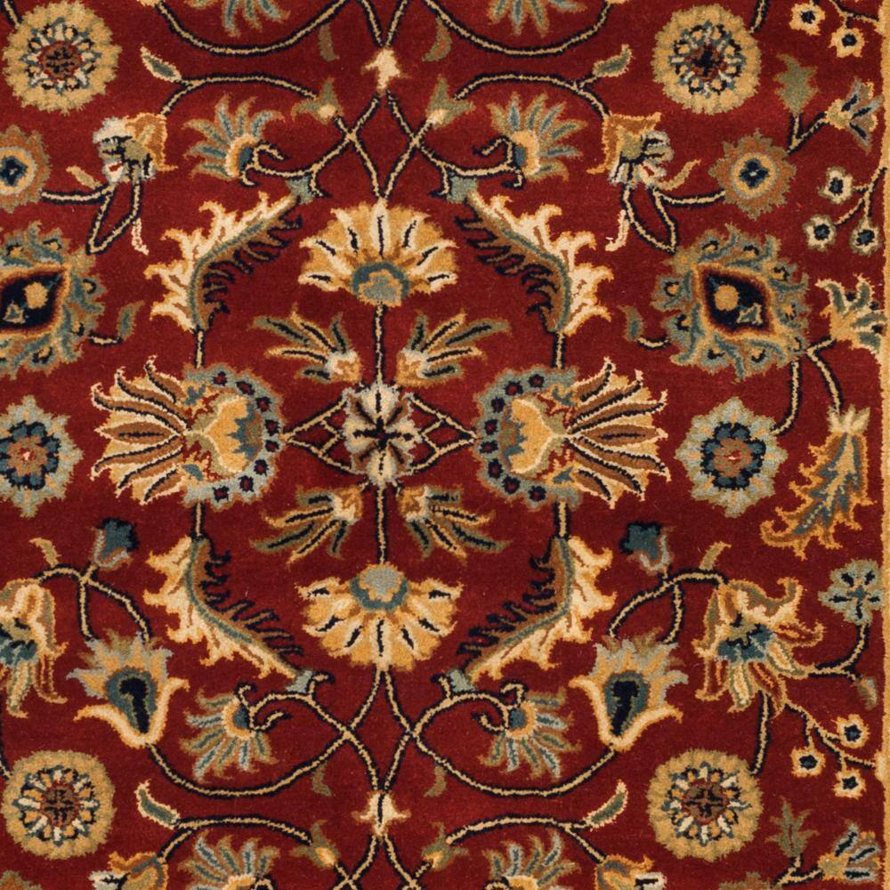 Handmade Red and Navy Wool Tufted Area Rug