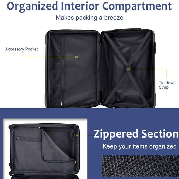 Merax Blue Lightweight 2-Piece Expandable ABS Hardshell Spinner