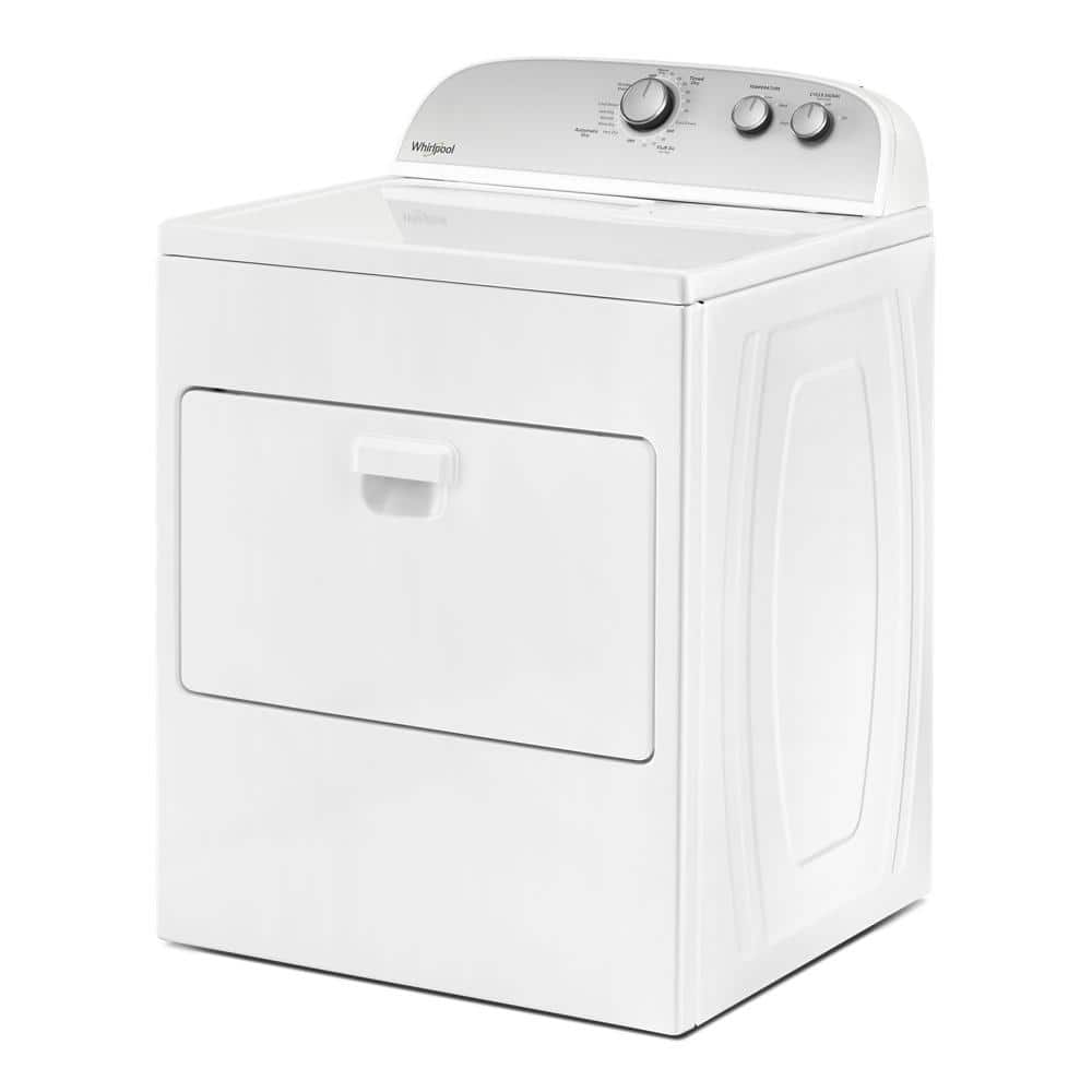 White Freestanding Electric Dryer with Powder Coated Drum