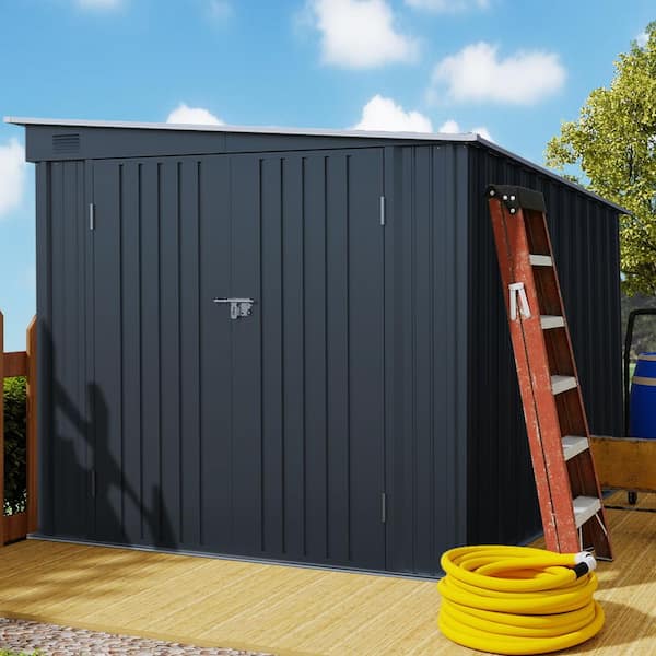 8 ft. W x 6 ft. D Metal Storage Shed with Vents for Garden and Backyard (40 sq. ft.)