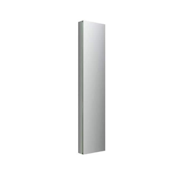 Fresca 15 in. W x 70 in. H x 5 in. D Rectangular Aluminum Medicine Cabinet with Mirror - Surface and Recessed Mount - 6 Shelfs