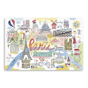 Victoria Paris Map by Avery Tillmon 1-Piece Giclee Unframed Architecture Art Print 24 in. x 16 in.