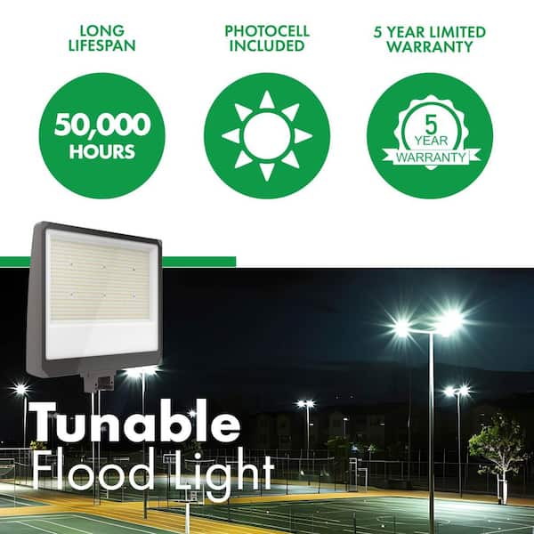 Selectable Color Temperature 1500-Watt Equivalent 60750-Lumen 130° Bronze Dusk to Dawn Integrated LED Flood Light