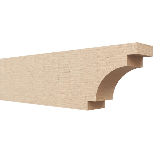 Ekena Millwork 4-in. x 8-in. x 28-in. Mediterranean Woodgrain, Primed Tan Timberthane Polyurethane Rafter Tail Brace