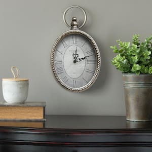 Antique Silver Oval Wall Clock