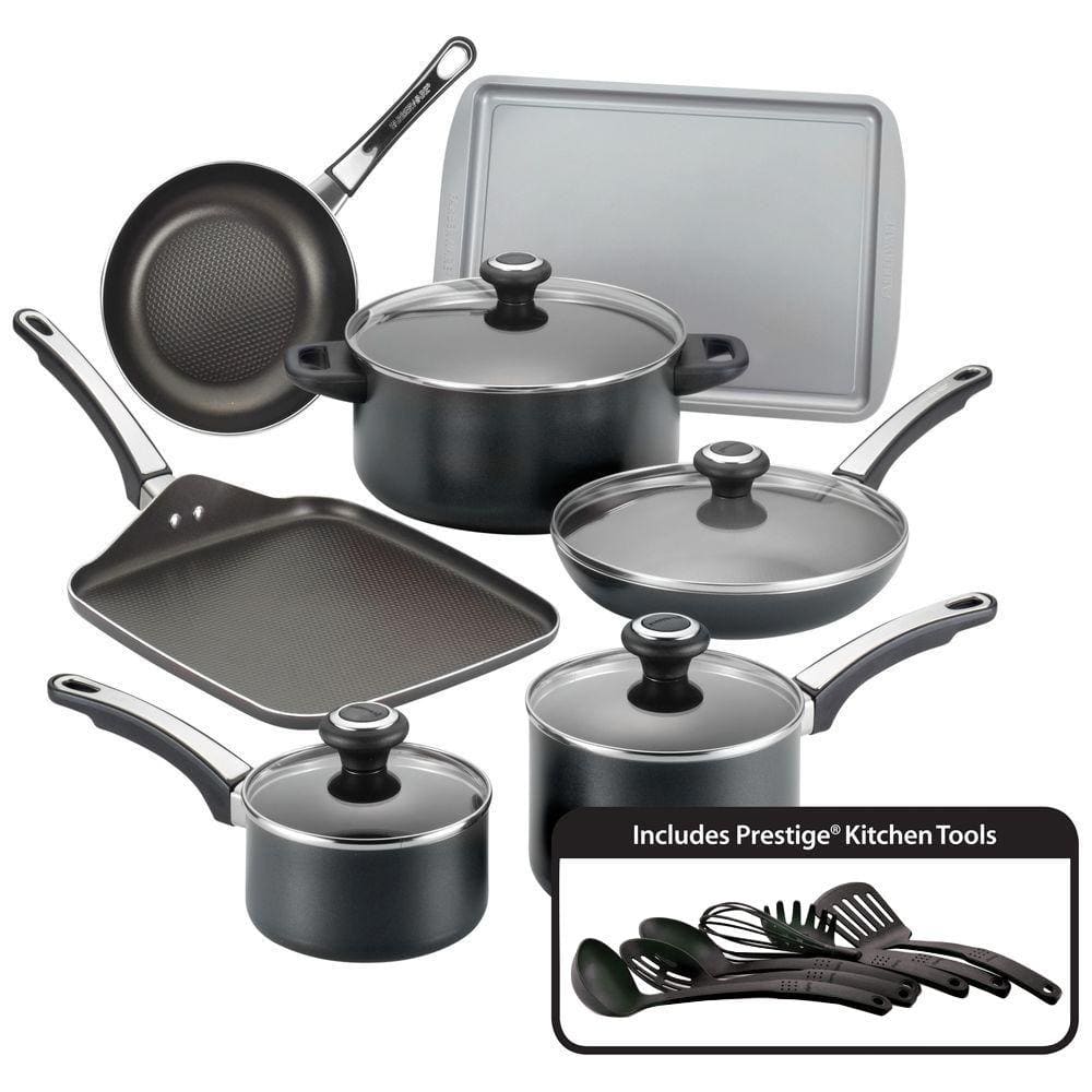 Farberware 3pc Nonstick Aluminum Reliance Skillet And Griddle Cookware Set  Black : Target