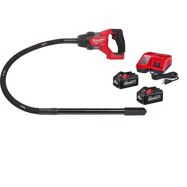 Milwaukee M18 FUEL 18V Lithium-Ion Brushless Cordless 4 ft. Concrete Pencil Vibrator Kit with (2) 6.0 Ah Battery