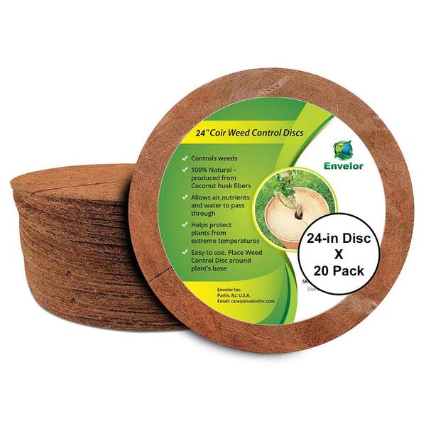 Envelor 0.3 in. x 24 in. Coconut Fibers Mulch Tree Ring Protector Mat (20-Pack)
